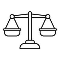 legal Waage Gesetz Symbol Gliederung . Urheberrechte © Entscheidung vektor