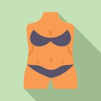 medicinsk behandling fettsugning ikon platt . fet bröst vektor