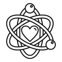 Liebe Nächstenliebe Atom Symbol Gliederung . Pflege Unterstützung vektor