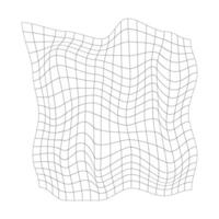 verzerrt Platz Netz. Gittergewebe Kette Textur. gebogen Netz isoliert auf Weiß Hintergrund. gekrümmt Gitter. kariert Muster Verformung. vektor