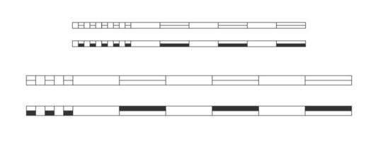 Karte Lineal oder Rahmen Bar geteilt in Teile. Entfernung Messung Diagramme Vorlagen. Kartographie Grafik Element isoliert auf Weiß Hintergrund vektor