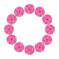 ram cirkulär av blommor isolerade ikon vektor