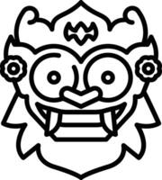 Barong Maske Gliederung Illustration vektor