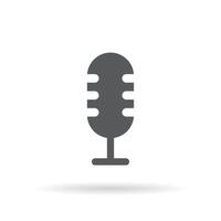 podcast mic ikon isolerat på vit bakgrund. mikrofon, röst begrepp vektor