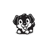 söt minimal hund maskot logotyp vektor
