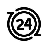 24 Std Symbol. Linie Symbol zum Ihre Webseite, Handy, Mobiltelefon, Präsentation, und Logo Design. vektor