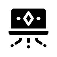 Laptop Symbol. Glyphe Symbol zum Ihre Webseite, Handy, Mobiltelefon, Präsentation, und Logo Design. vektor