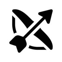 Bogenschießen Symbol. Glyphe Symbol zum Ihre Webseite, Handy, Mobiltelefon, Präsentation, und Logo Design. vektor