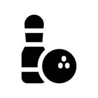 Bowling Symbol. Glyphe Symbol zum Ihre Webseite, Handy, Mobiltelefon, Präsentation, und Logo Design. vektor