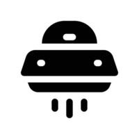 UFO Symbol. Glyphe Symbol zum Ihre Webseite, Handy, Mobiltelefon, Präsentation, und Logo Design. vektor