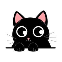 süß schwarz Kätzchen auf ein Weiß Hintergrund vektor