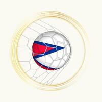 nepal scoring mål, abstrakt fotboll symbol med illustration av nepal boll i fotboll netto. vektor