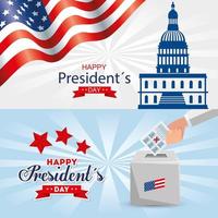 capitol and vote box of usa happy presidents day vektordesign vektor