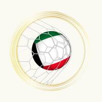 kuwait scoring mål, abstrakt fotboll symbol med illustration av kuwait boll i fotboll netto. vektor