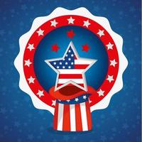 Sternhut und Siegelstempel von USA Happy Presidents Day Vector Design