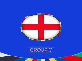 England Flagge zum 2024 europäisch Fußball Turnier, National Mannschaft unterzeichnen. vektor