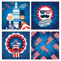 Männer Avatare Cartoons von USA Happy Presidents Day Vector Design