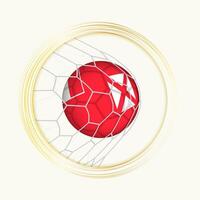 Wallis und futuna Wertung Ziel, abstrakt Fußball Symbol mit Illustration von Wallis und futuna Ball im Fußball Netz. vektor