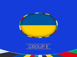 ukraina flagga för 2024 europeisk fotboll turnering, nationell team tecken. vektor