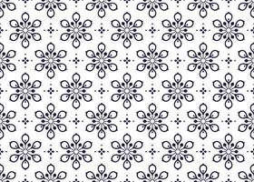 symbol mörk blå blommor på vit bakgrund, etnisk tyg sömlös mönster design för trasa, matta, batik, tapet, omslag etc. vektor