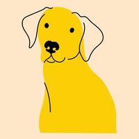 gul, fint hund, valp. avatar, bricka, affisch, logotyp mallar, skriva ut. illustration i platt tecknad serie stil vektor