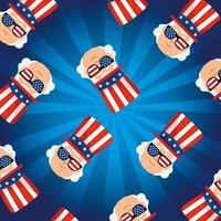män avatarer bakgrund av USA glada presidenter dag vektor design