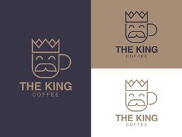 König Kaffee Logo Design Vorlage vektor