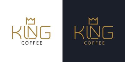 brev kung logotyp design kaffe affär logotyp mall vektor