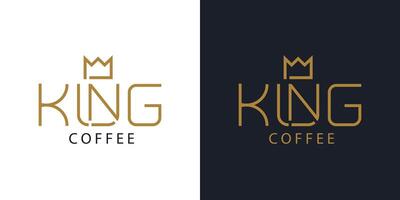 Brief König Logo Design Kaffee Geschäft Logo Vorlage vektor