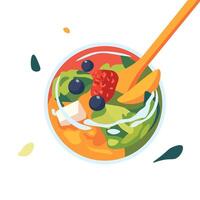 tropisch Obst Salat Schüssel Kunstwerk vektor