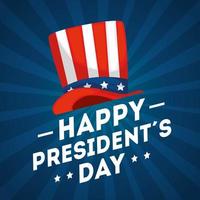 Hut von USA Happy Presidents Day Vektordesign vektor
