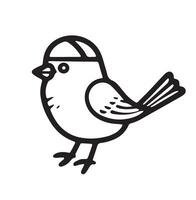 svartvit fågel isolerat illustration vektor