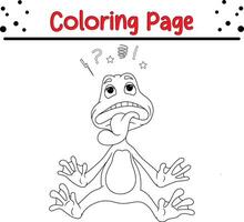 Frosch schockiert Färbung Buch Seite zum Kinder vektor