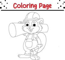 glücklich Tier Färbung Buch Seite zum Kinder vektor