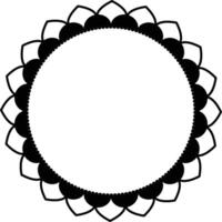 svart och vit enkel blommig ram vektor
