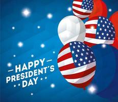 Ballons von USA Happy Presidents Day Vektordesign vektor