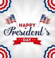 Flaggen von USA Happy Presidents Day Vektordesign vektor