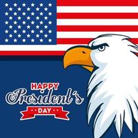 Adler und Flagge von USA Happy Presidents Day Vector Design