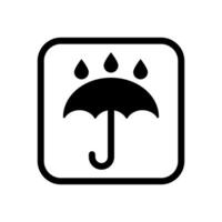 behalten trocken Etikette Symbol , Regenschirm Symbol zum Verpackung. vektor