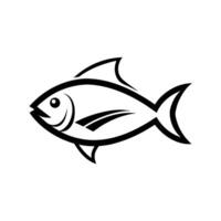 minimalistisch Fisch Logo eben Stil Illustration vektor