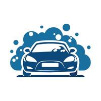 en bil tvättning logotyp platt illustration vektor
