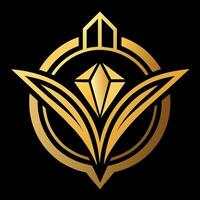 guld juvelerare affär logotyp konst illustration med en perfekt eleganta modern form vektor