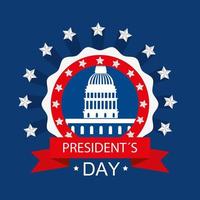 Kapitol im Siegelstempel von USA Happy Presidents Day Vector Design