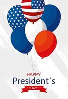 Ballons von USA Happy Presidents Day Vektordesign vektor