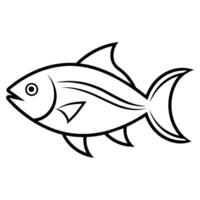 minimalistisch Fisch Logo eben Stil Illustration vektor