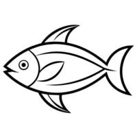 minimalistisch Fisch Logo eben Stil Illustration vektor