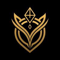 Gold Juweliere Geschäft Logo Kunst Illustration mit ein perfekt stilvoll modern gestalten vektor