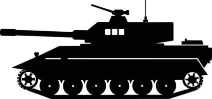 schwarz Panzer Silhouette auf Weiß Hintergrund vektor