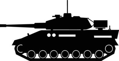 schwarz Panzer Silhouette auf Weiß Hintergrund vektor