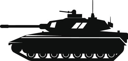 schwarz Panzer Silhouette auf Weiß Hintergrund vektor